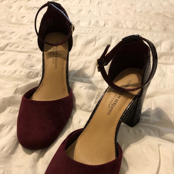 Burgundy color high heels, size 8 - Picture 2 of 3